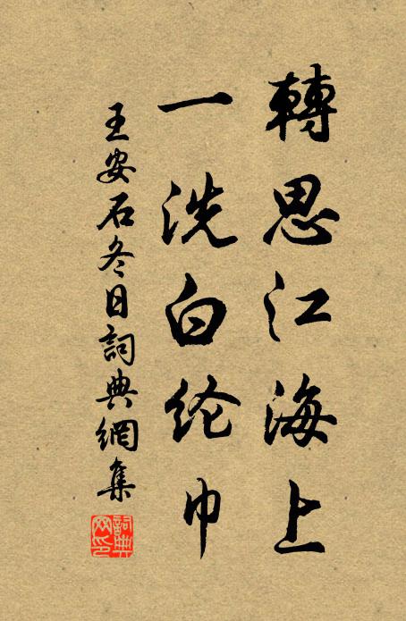 王安石转思江海上，一洗白纶巾书法作品欣赏