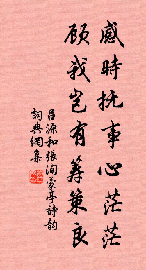 吕源感时抚事心茫茫，顾我岂有筹策良书法作品欣赏