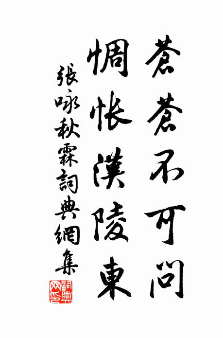 张咏苍苍不可问，惆怅汉陵东书法作品欣赏