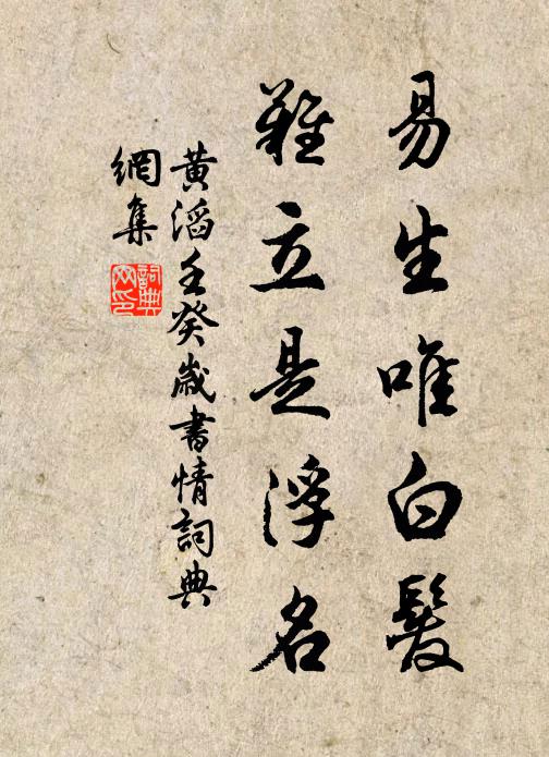 黄滔易生唯白发，难立是浮名书法作品欣赏
