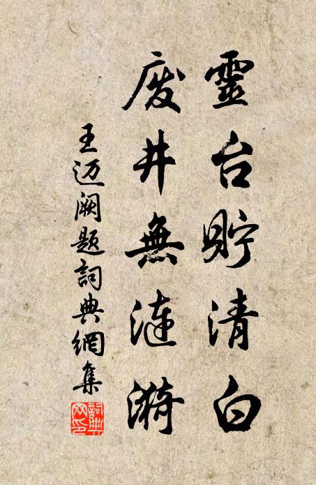 王迈灵台贮清白，废井无涟漪书法作品欣赏