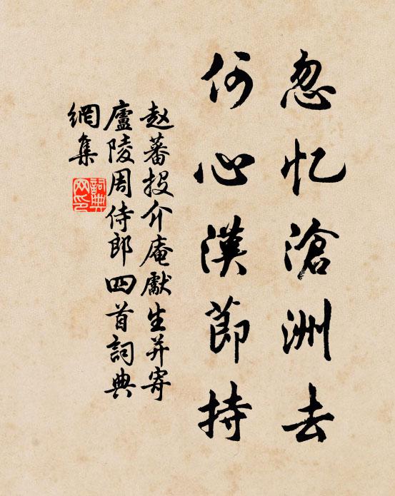 赵蕃忽忆沧洲去，何心汉节持书法作品欣赏