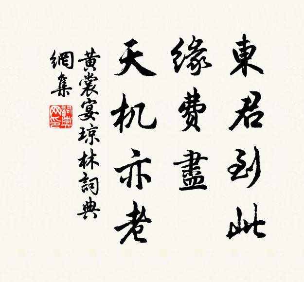 黄裳东君到此，缘费尽、天机亦老书法作品欣赏