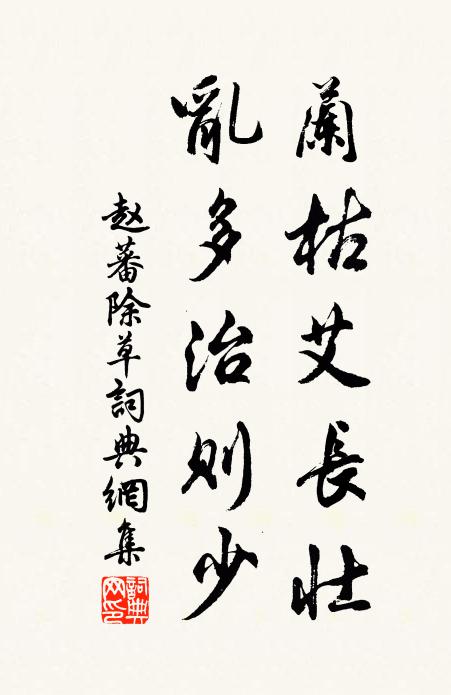 赵蕃兰枯艾长壮，乱多治则少书法作品欣赏