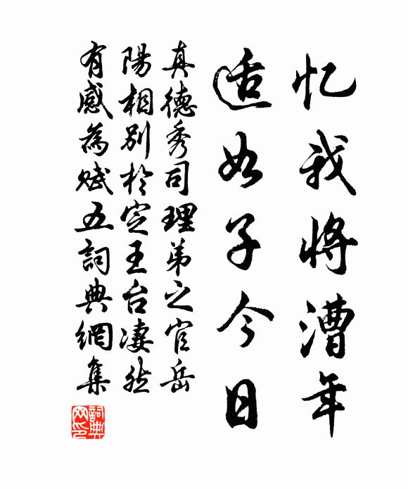 真德秀忆我将漕年，适如子今日书法作品欣赏