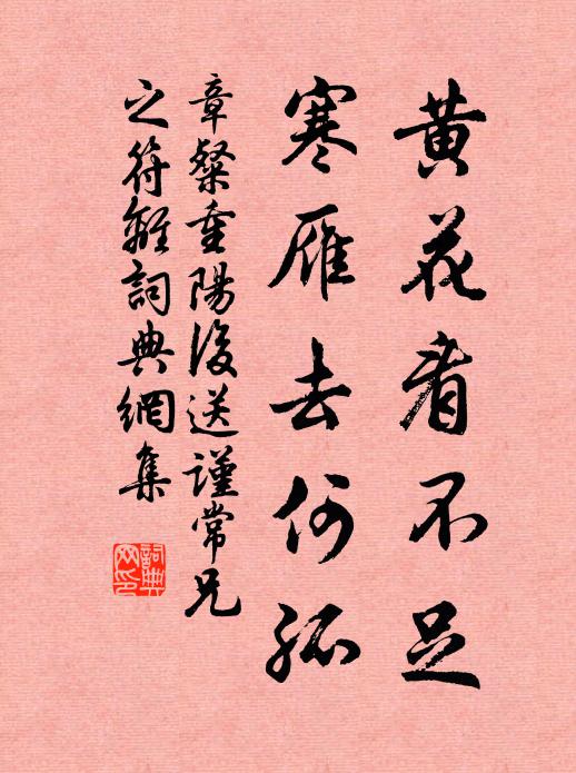 章粲黄花看不足，寒雁去何孤书法作品欣赏