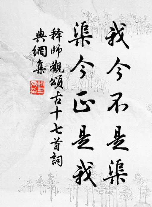 释师观我今不是渠，渠今正是我书法作品欣赏