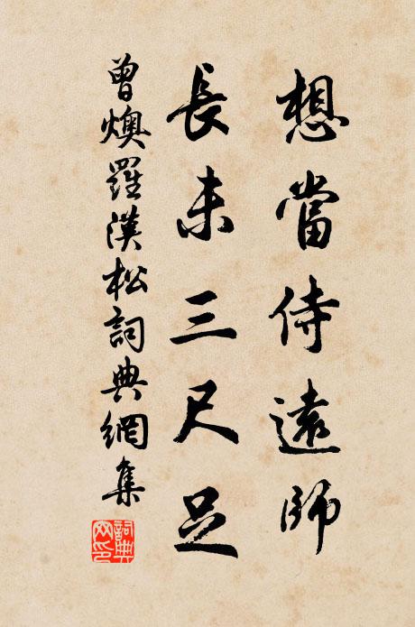 曾燠想当侍远师，长未三尺足书法作品欣赏
