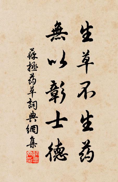 苏拯生草不生药，无以彰士德书法作品欣赏