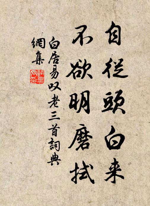 白居易自从头白来，不欲明磨拭书法作品欣赏