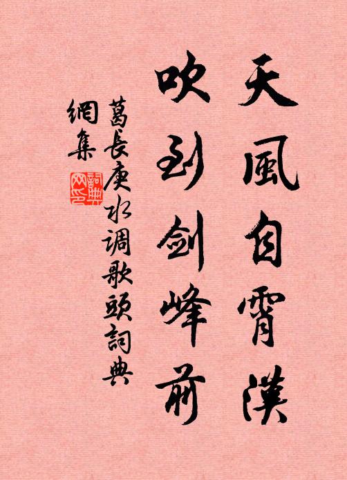 葛长庚天风自霄汉，吹到剑峰前书法作品欣赏