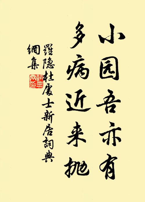 罗隐小园吾亦有，多病近来抛书法作品欣赏