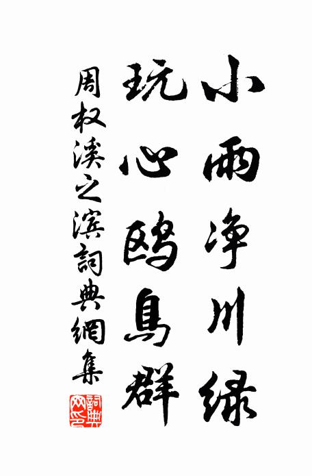 周权小雨净川绿，玩心鸥鸟群书法作品欣赏