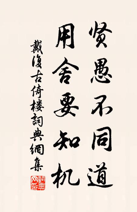 戴复古贤愚不同道，用舍要知机书法作品欣赏