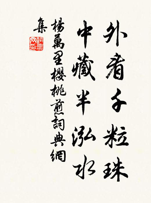 杨万里外看千粒珠，中藏半泓水书法作品欣赏