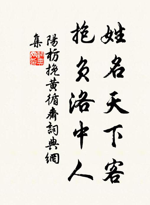 阳枋姓名天下客，抱负洛中人书法作品欣赏
