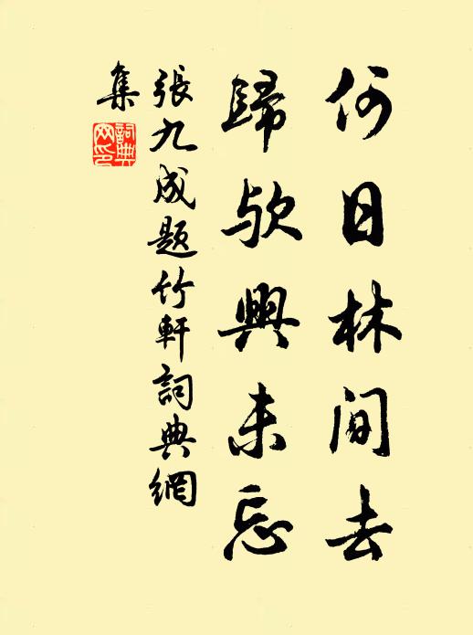 张九成何日林间去，归欤兴未忘书法作品欣赏