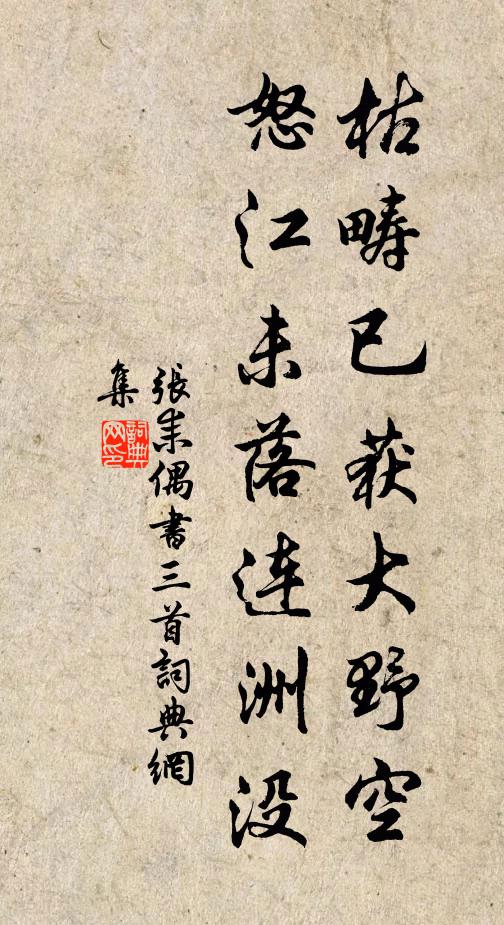 张耒枯畴已获大野空，怒江未落连洲没书法作品欣赏