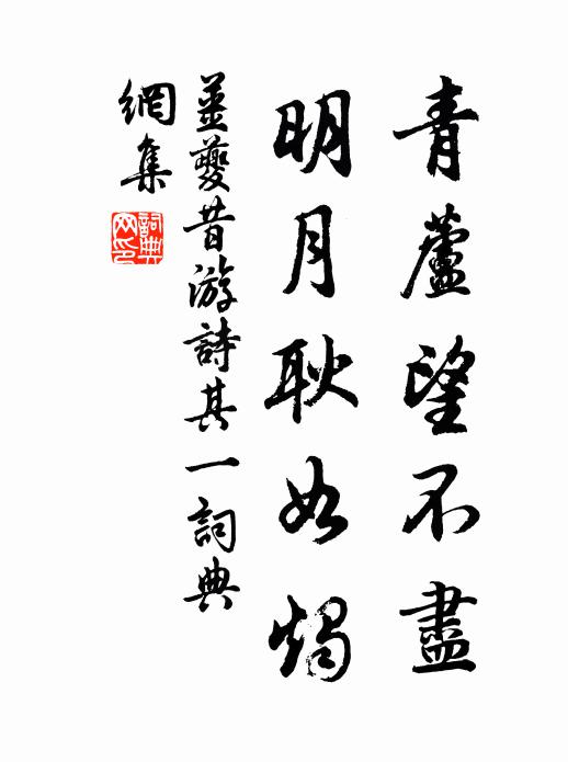 姜夔青芦望不尽，明月耿如烛书法作品欣赏