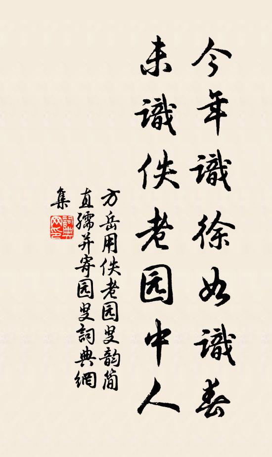 方岳今年识徐如识春，未识佚老园中人书法作品欣赏