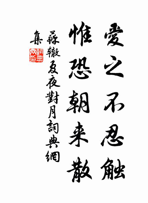 苏辙爱之不忍触，惟恐朝来散书法作品欣赏
