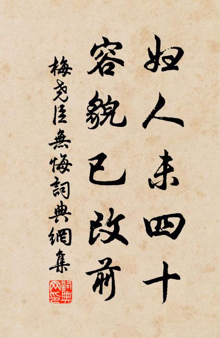 梅尧臣妇人未四十，容貌已改前书法作品欣赏