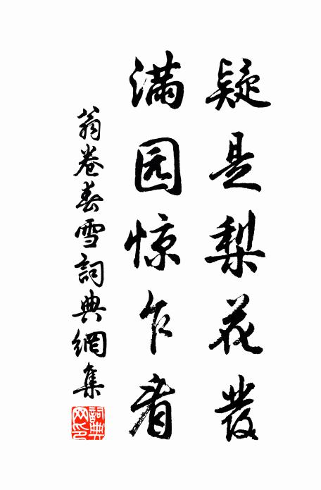 翁卷疑是梨花发，满园惊乍看书法作品欣赏