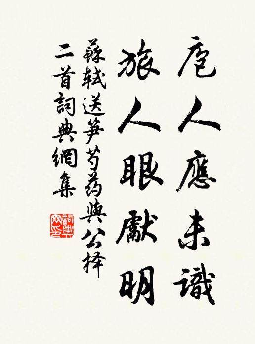 苏轼庖人应未识，旅人眼先明书法作品欣赏