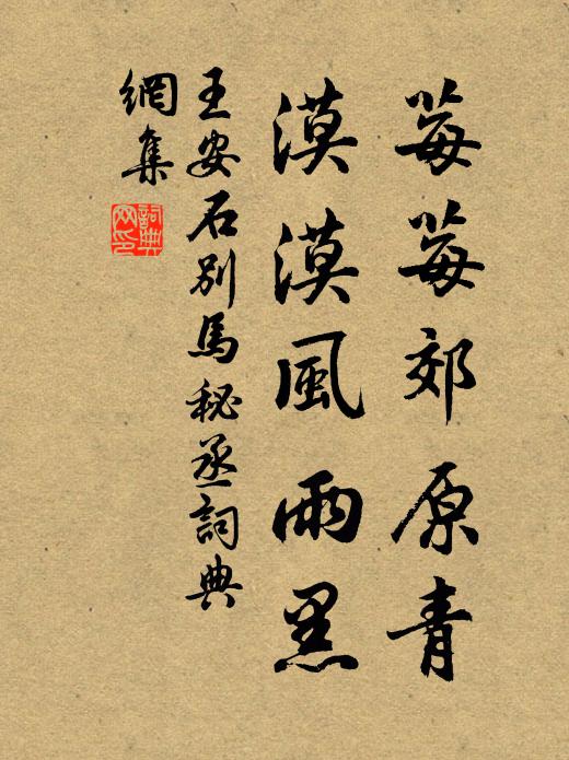 王安石莓莓郊原青，漠漠风雨黑书法作品欣赏