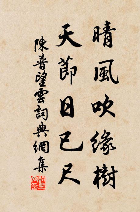 陈普晴风吹缘树，天节日已尺书法作品欣赏
