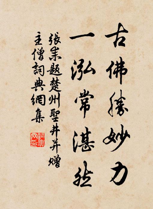 张耒古佛胜妙力，一泓常湛然书法作品欣赏