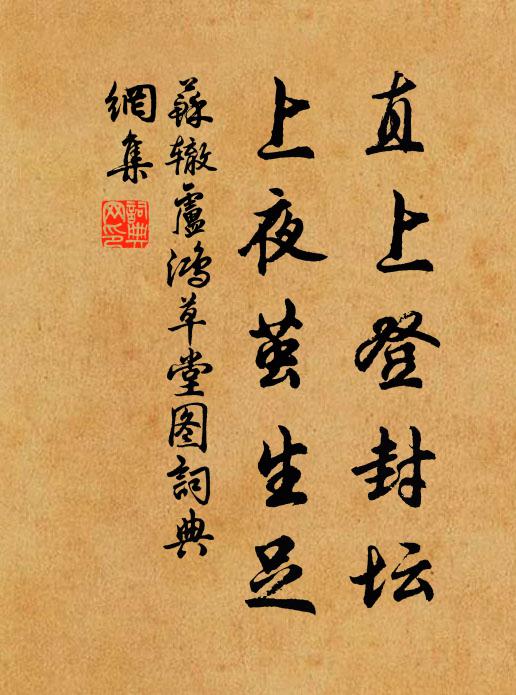 苏辙直上登封坛，上夜茧生足书法作品欣赏