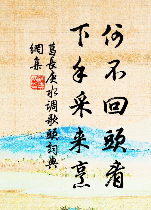 葛长庚何不回头看，下手采来烹书法作品欣赏
