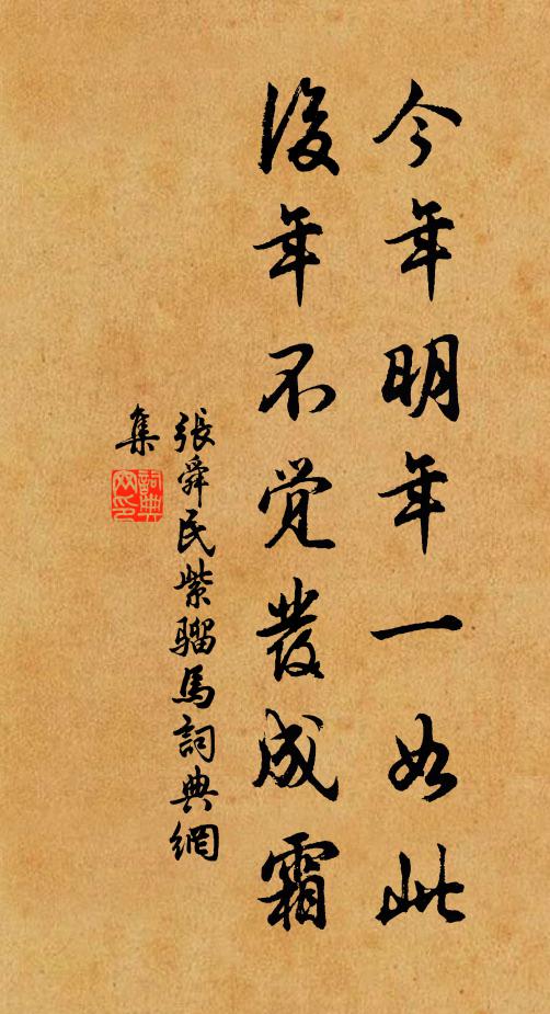 张舜民今年明年一如此，后年不觉发成霜书法作品欣赏