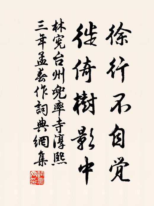 林宪徐行不自觉，徙倚树影中书法作品欣赏