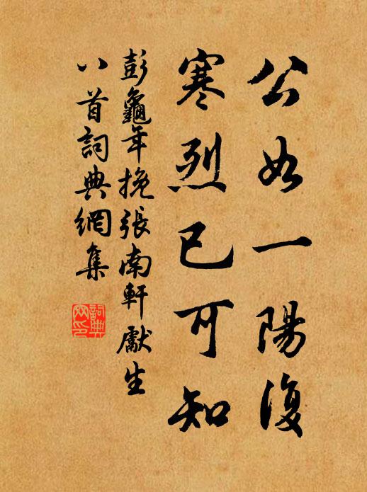 彭龟年公如一阳复，寒烈已可知书法作品欣赏
