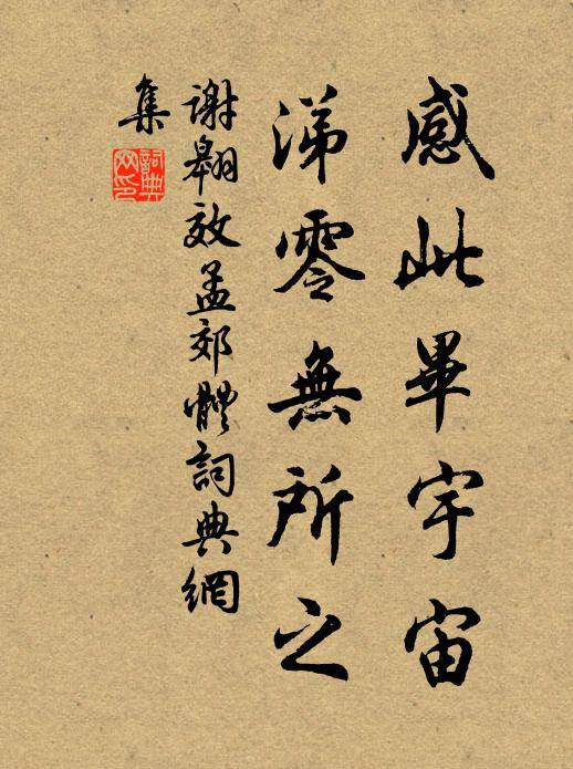 谢翱感此毕宇宙，涕零无所之书法作品欣赏