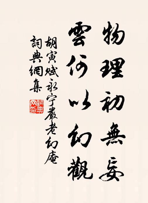 胡寅物理初无妄，云何以幻观书法作品欣赏