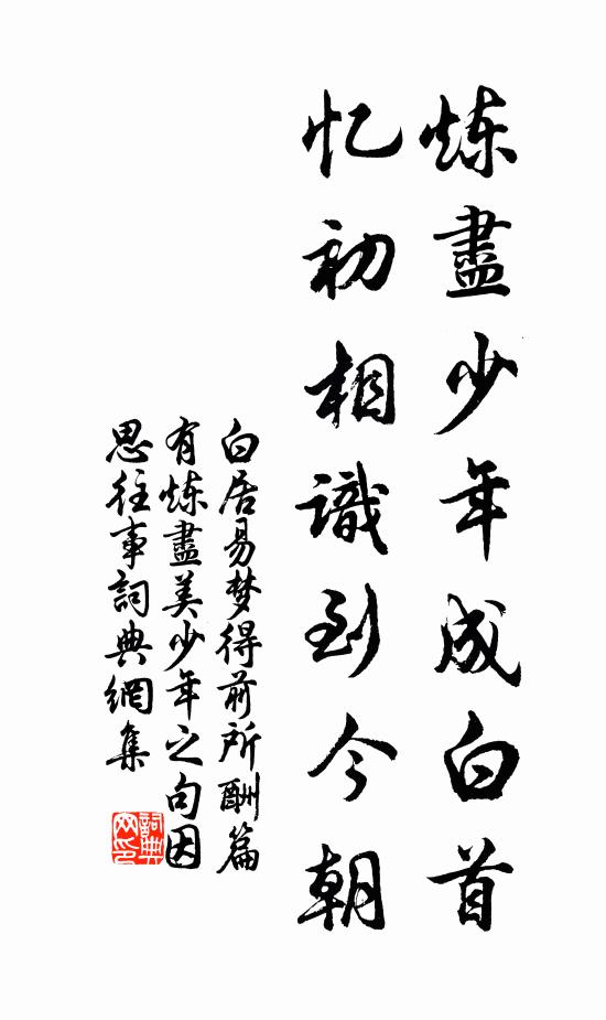 白居易炼尽少年成白首,忆初相识到今朝书法作品欣赏