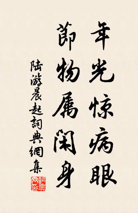 陆游年光惊病眼，节物属闲身书法作品欣赏