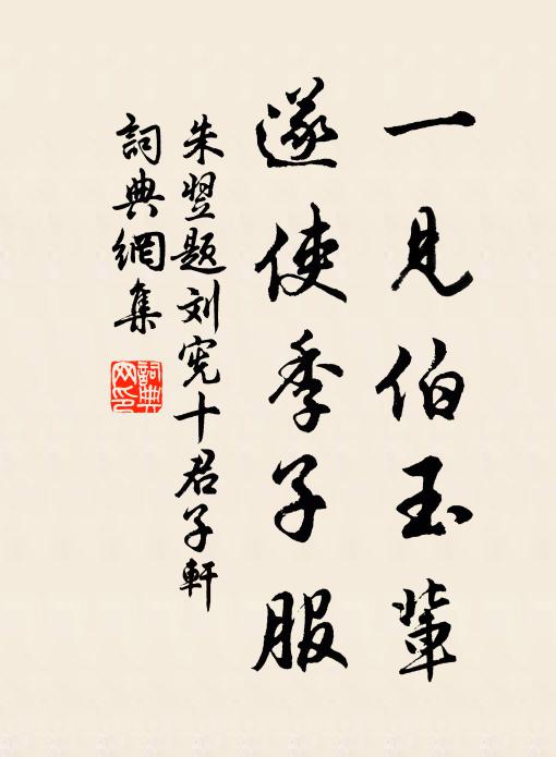 朱翌一见伯玉辈，遂使季子服书法作品欣赏