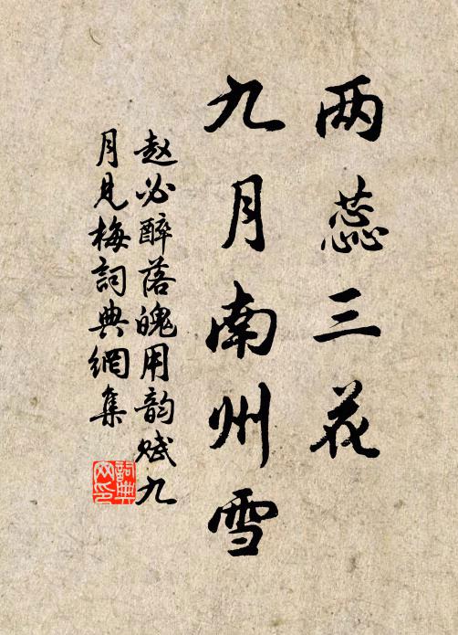 赵必两蕊三花、九月南州雪书法作品欣赏