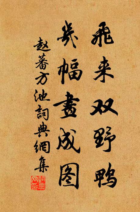 赵蕃飞来双野鸭，几幅画成图书法作品欣赏