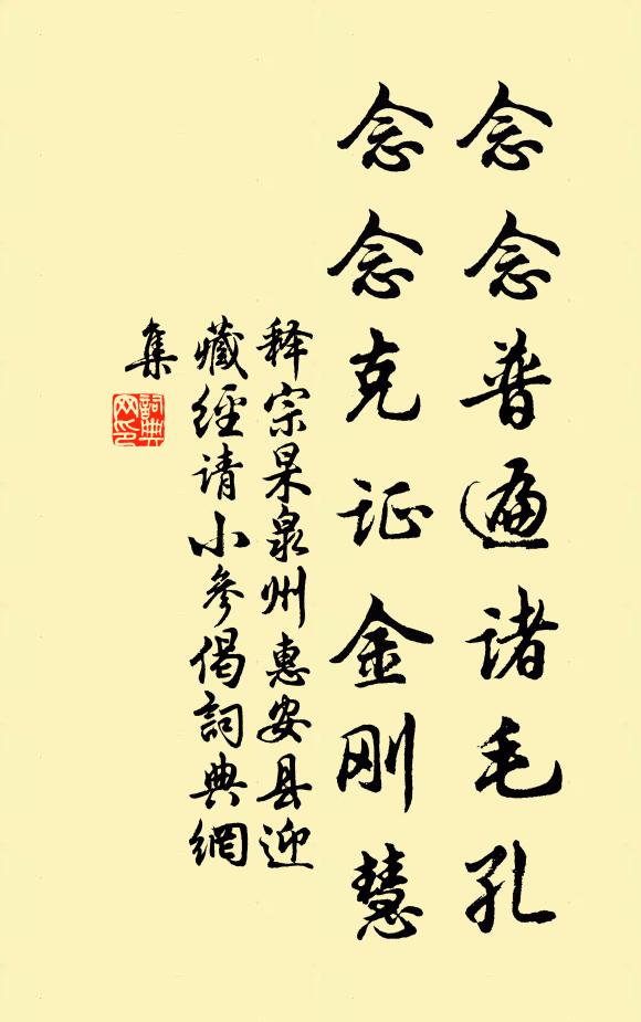 释宗杲念念普遍诸毛孔，念念克证金刚慧书法作品欣赏
