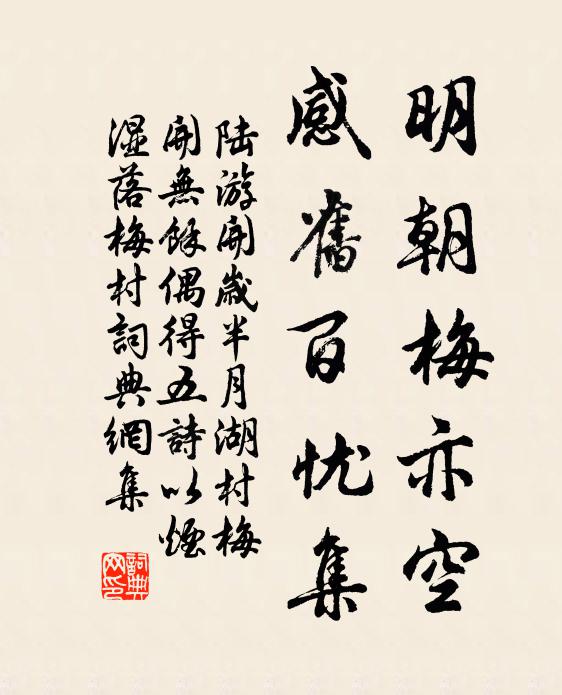 陆游明朝梅亦空，感旧百忧集书法作品欣赏