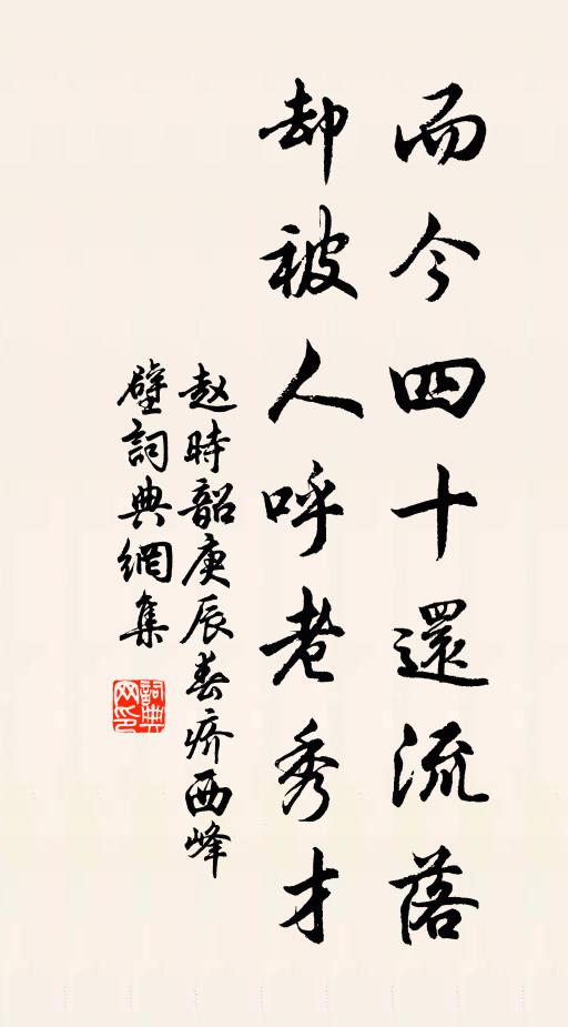 赵时韶而今四十还流落，却被人呼老秀才书法作品欣赏