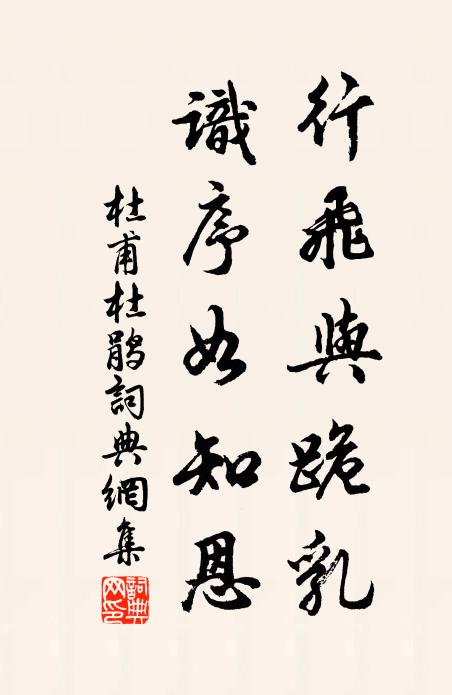 杜甫行飞与跪乳，识序如知恩书法作品欣赏