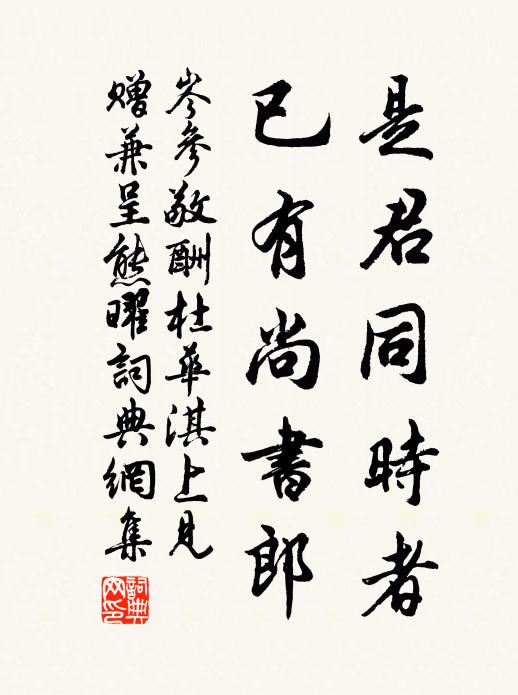 岑参是君同时者，已有尚书郎书法作品欣赏
