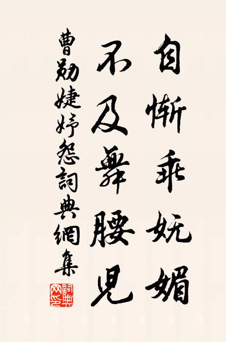 曹勋自惭乖妩媚，不及舞腰儿书法作品欣赏