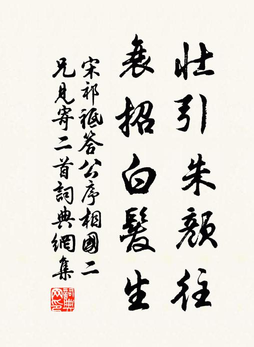 宋祁壮引朱颜往，衰招白发生书法作品欣赏